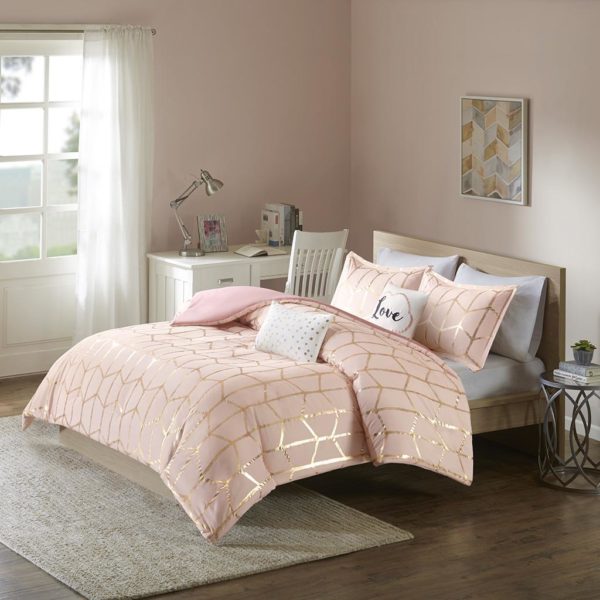 Raina Metallic Printed Duvet Cover Set - Image 3