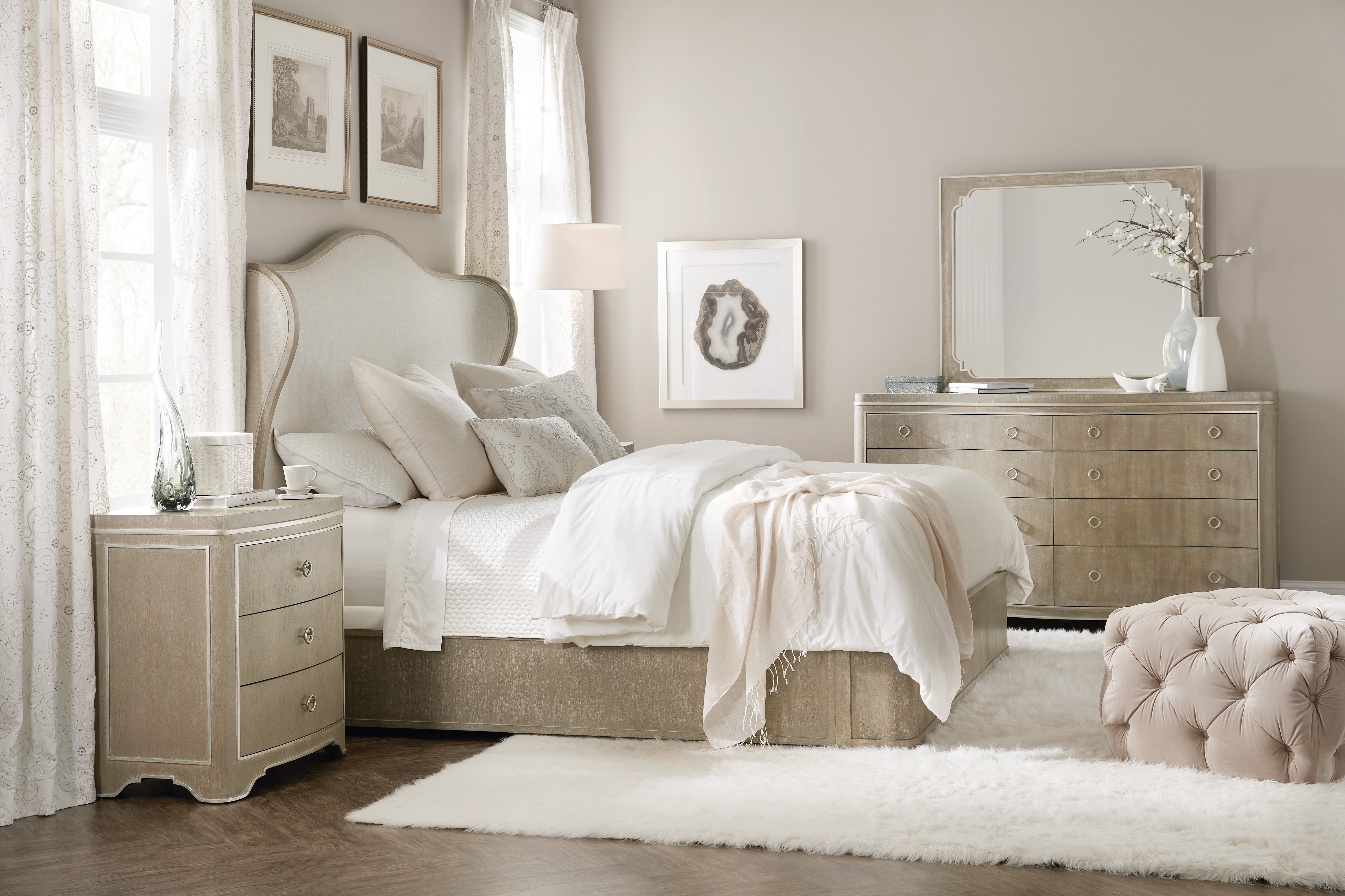 Modern Romance King Upholstered Shelter Bed Brown Interiors Modern Romance King Upholstered Shelter Bed