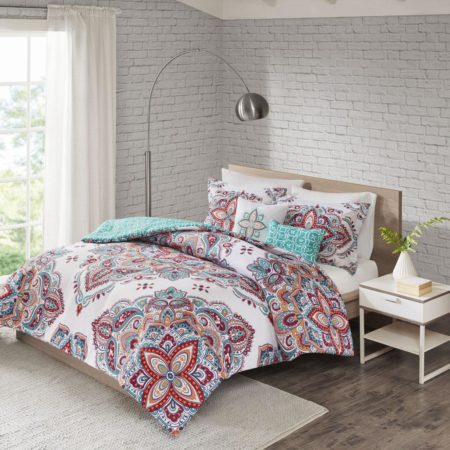 Amari 5 Piece Reversible Print Comforter Set