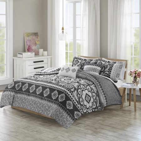 Neda 5 Piece Reversible Print Comforter Set