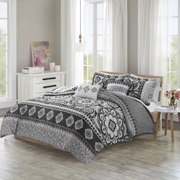 Neda 5 Piece Reversible Print Comforter Set