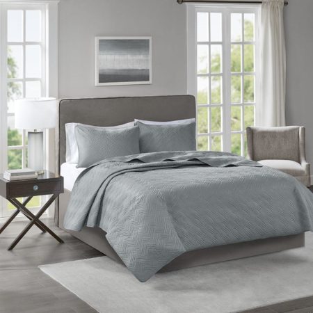 Lucca 3 Piece Reversible Embossed Coverlet Set