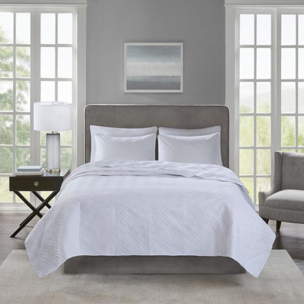 Lucca 3 Piece Reversible Embossed Coverlet Set - Image 6