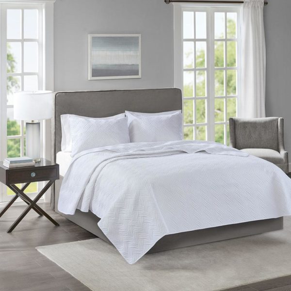 Lucca 3 Piece Reversible Embossed Coverlet Set - Image 3