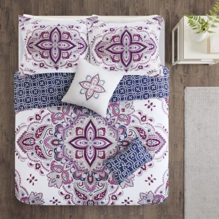 Amari 5 Piece Reversible Print Duvet  Set