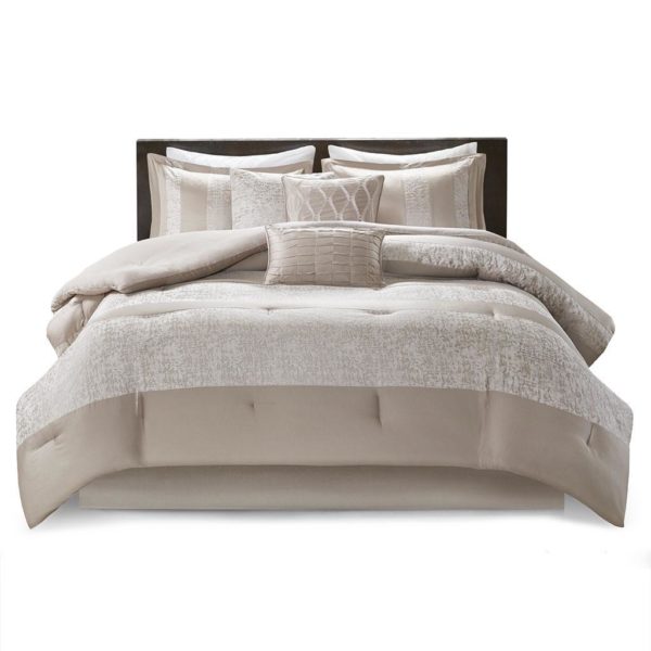 Ava 7 Piece Chenille Jacquard Comforter Set - Image 2