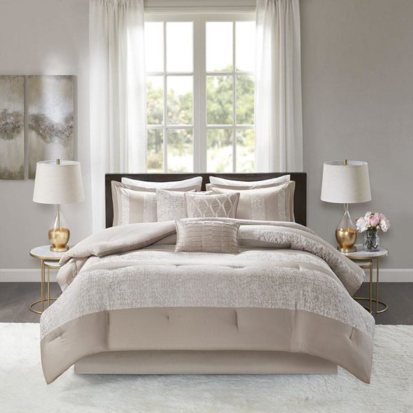Ava 7 Piece Chenille Jacquard Comforter Set - Image 3