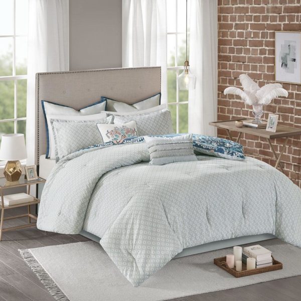 Eden 8 Piece Cotton Printed Reversible Comforter Set - Image 3