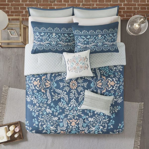 Eden 8 Piece Cotton Printed Reversible Comforter Set - Image 9