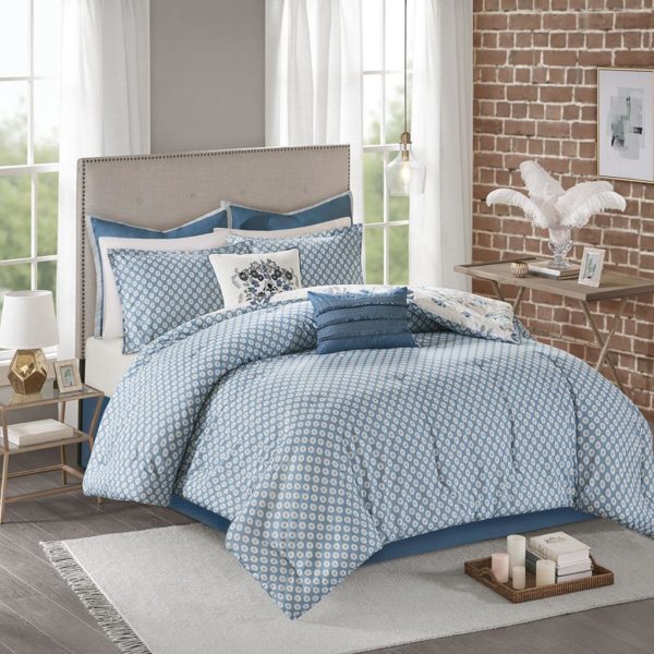 Eden 8 Piece Cotton Printed Reversible Comforter Set - Image 4