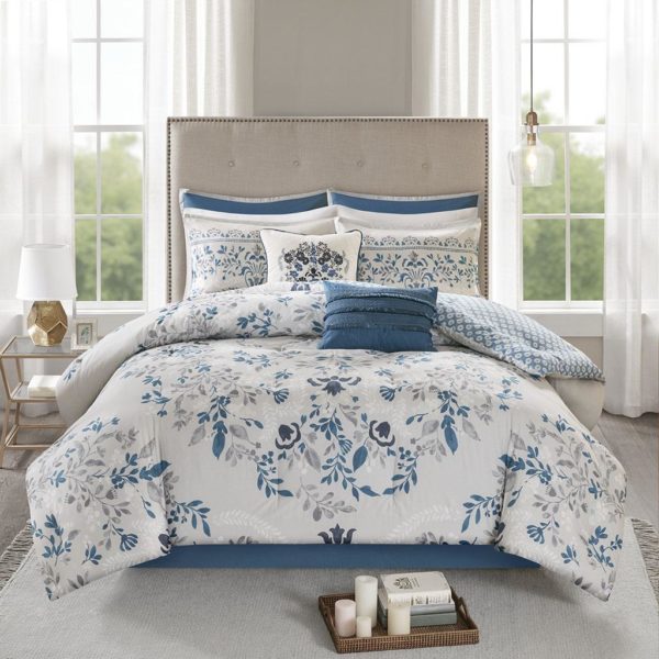 Eden 8 Piece Cotton Printed Reversible Comforter Set - Image 6