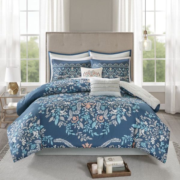 Eden 8 Piece Cotton Printed Reversible Comforter Set - Image 5