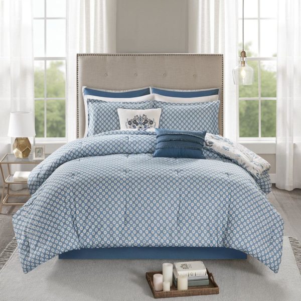 Eden 8 Piece Cotton Printed Reversible Comforter Set - Image 8