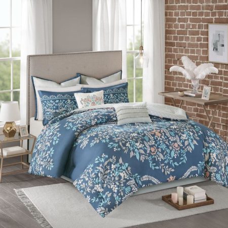 Eden 8 Piece Cotton Printed Reversible Comforter Set