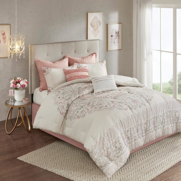 Elise 8 Piece Cotton Printed Reversible Comforter Set