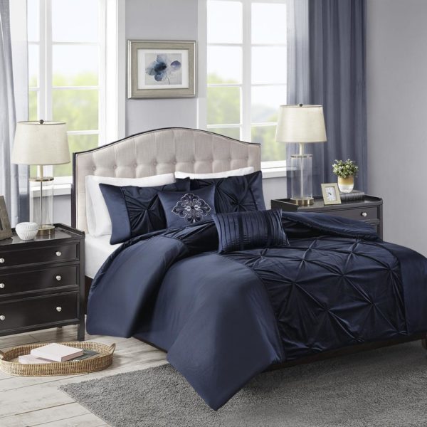 Mia Faux Velvet 5 Piece Comforter Set
