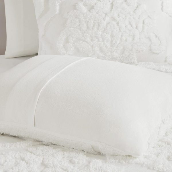 Viola 3 Piece Tufted Cotton Chenille Damask Comforter Set - Image 5