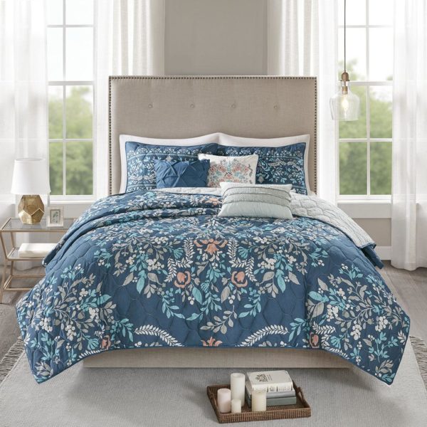 Eden 6 Piece Cotton Printed Reversible Coverlet Set - Image 3