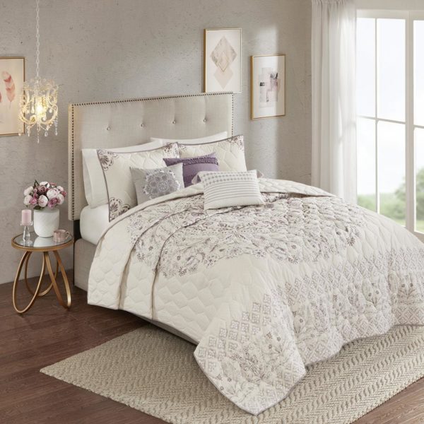 Elise 6 Piece Cotton Printed Reversible Coverlet Set - Image 2