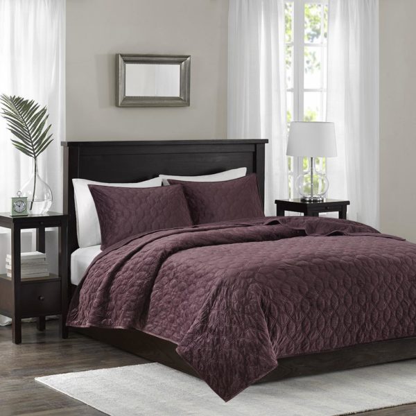 Harper Faux Velvet Reversible 3 Piece Coverlet Set - Image 6