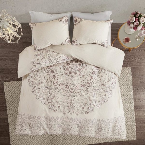 Elise 3 Piece Cotton Printed Reversible Duvet Cover Set - Image 2