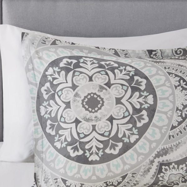 June 3-Piece Cotton Medallion Print Duvet Cover Set - Image 5