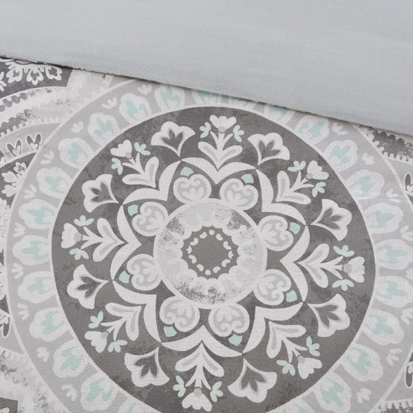 June 3-Piece Cotton Medallion Print Duvet Cover Set - Image 4
