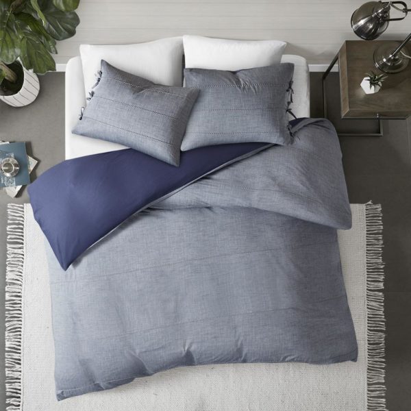 Raven 3 Piece Cotton Yarn Dye Duvet Cover Set