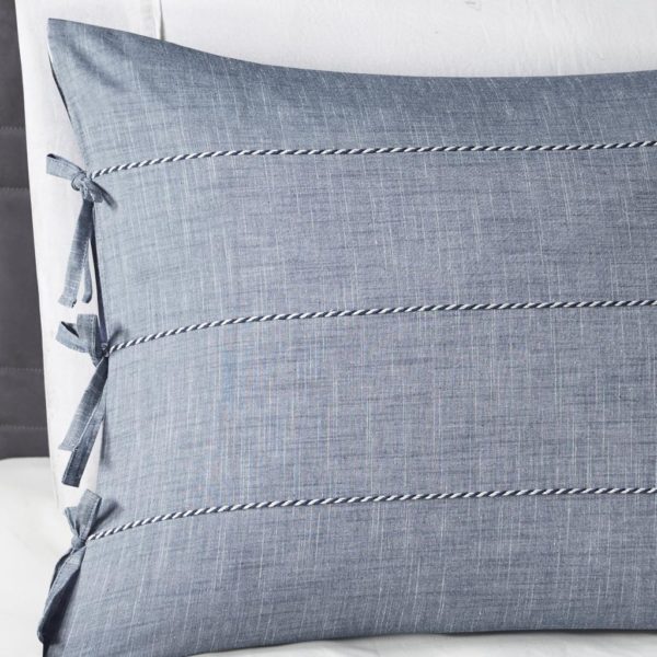 Raven 3 Piece Cotton Yarn Dye Duvet Cover Set - Image 5