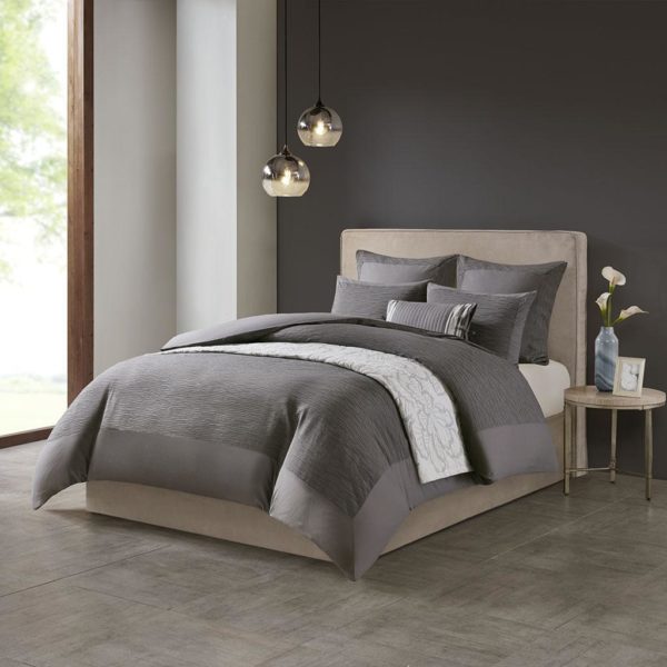 Hanae Cotton Blend Yarn Dyed 3 Piece Comforter Set - Image 2