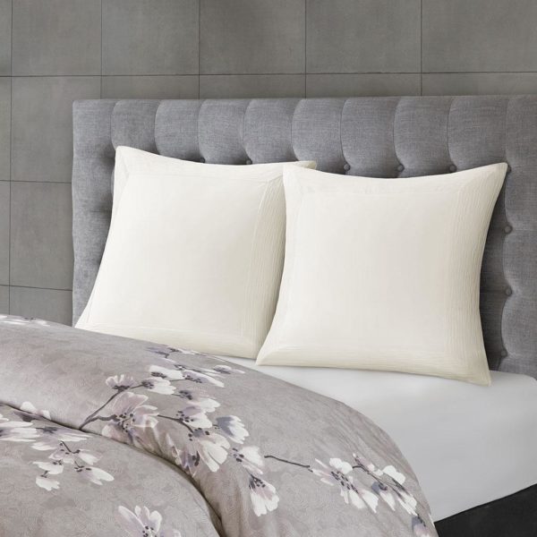 Sakura Blossom 3 Piece Cotton Sateen Printed Duvet Cover Set - Image 4