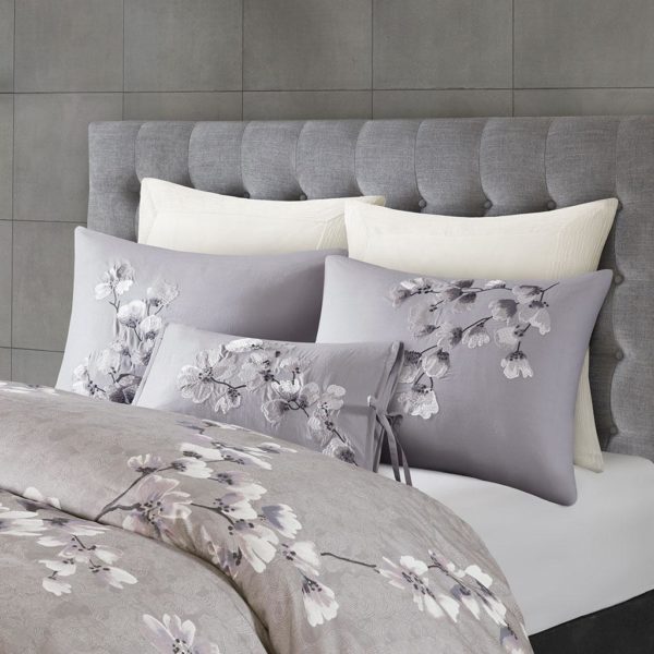 Sakura Blossom 3 Piece Cotton Sateen Printed Duvet Cover Set - Image 3