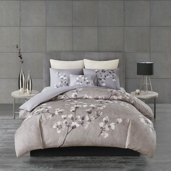 Sakura Blossom 3 Piece Cotton Sateen Printed Duvet Cover Set - Image 2