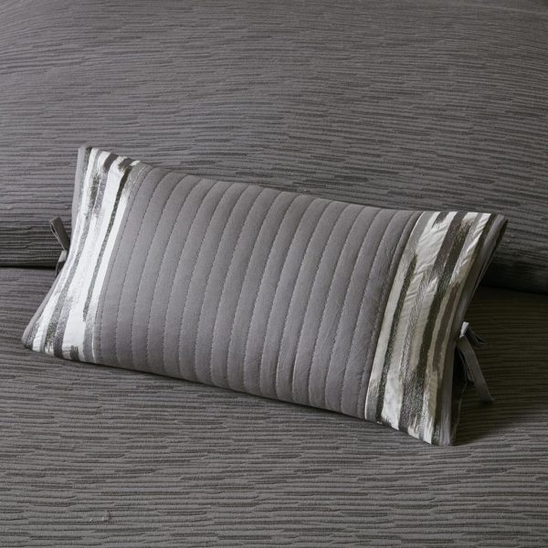 Hanae Embroidered Cotton Oblong Decorative Pillow - Image 2