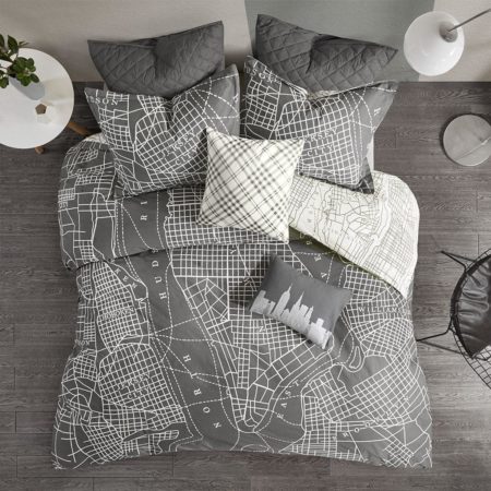 Manhattan Reversible 7-Piece Printed Cotton Duvet Cover Set