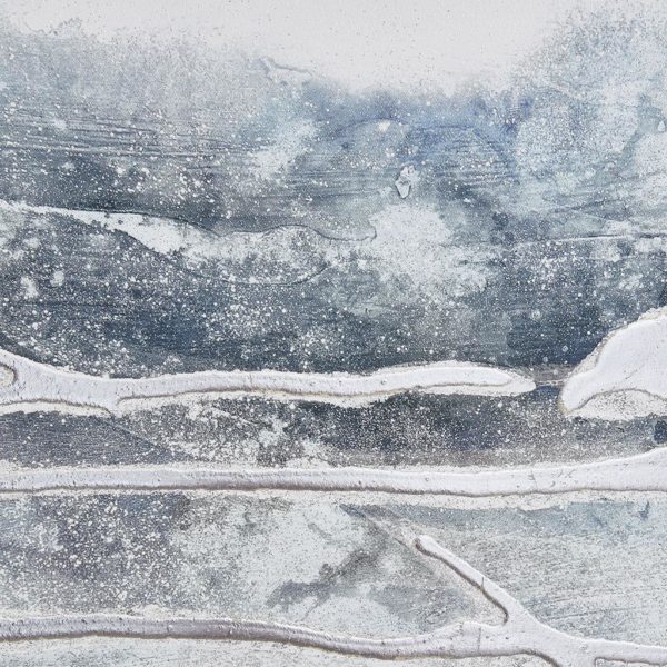 Blue Glacier Heavy Textured Canvas with Glitter and Silver foil Embelishment - Image 4