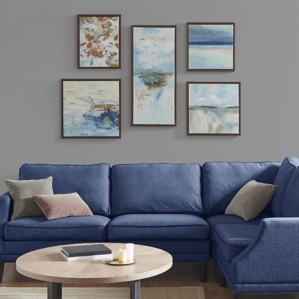 Blue Horizon Gallery Art 5 Piece Set with Bronze Frame