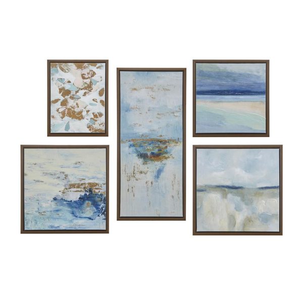 Blue Horizon Gallery Art 5 Piece Set with Bronze Frame - Image 2