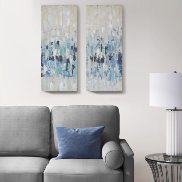 Blue Impression Hand Embellished 2 Piece Canvas Set