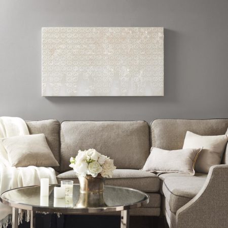 Floral Cascade Heavy Textured Canvas with Glitter Embellishment