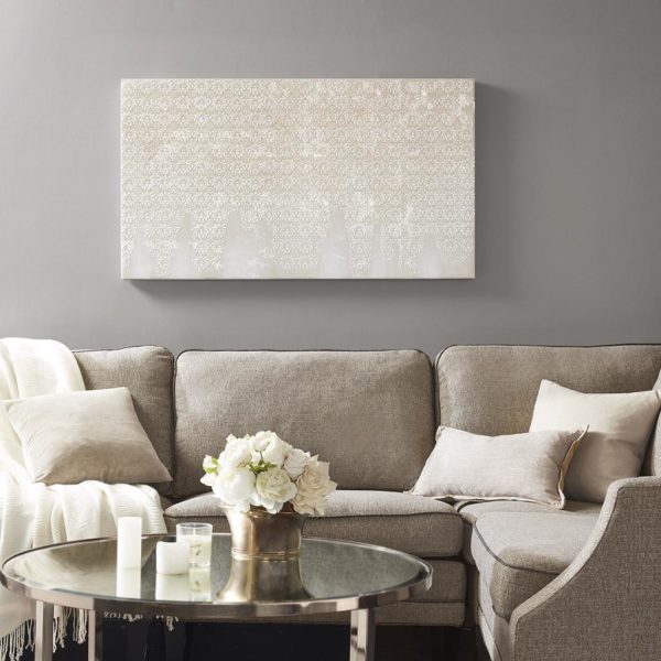 Floral Cascade Heavy Textured Canvas with Glitter Embellishment