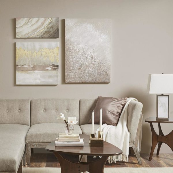 Glistening Dream Hand Embellished Gallery Art Set of 3