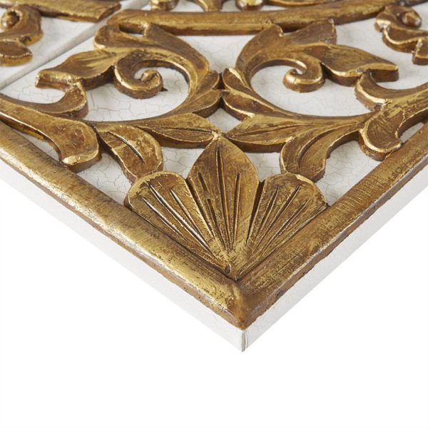 Gold Medallion 3 Piece Canvas Set Medallion 3D Design - Image 4