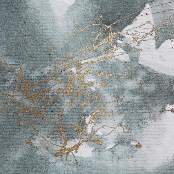Ombre Grey Floret Printed Canvas with Gold Foil Embellishments 2 Piece Set - Image 4