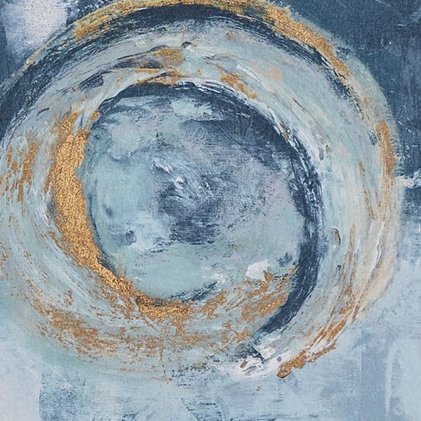 Teal Rendition Gallery Art  with Gold Foil and Bronze Frame 5 Piece Set - Image 4
