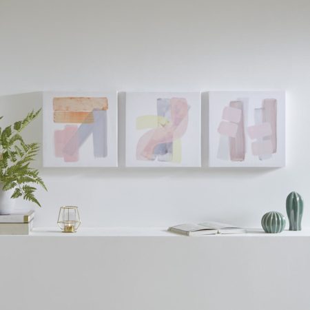 Grey and Theory 3 Piece Canvas Art Set Gel Coating