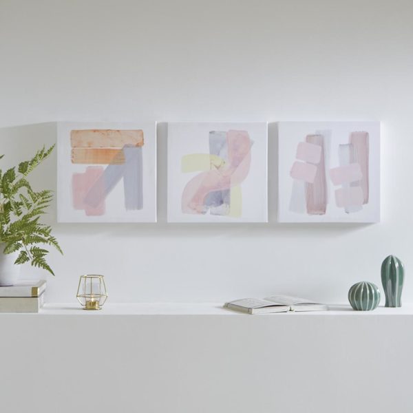 Grey and Theory 3 Piece Canvas Art Set Gel Coating