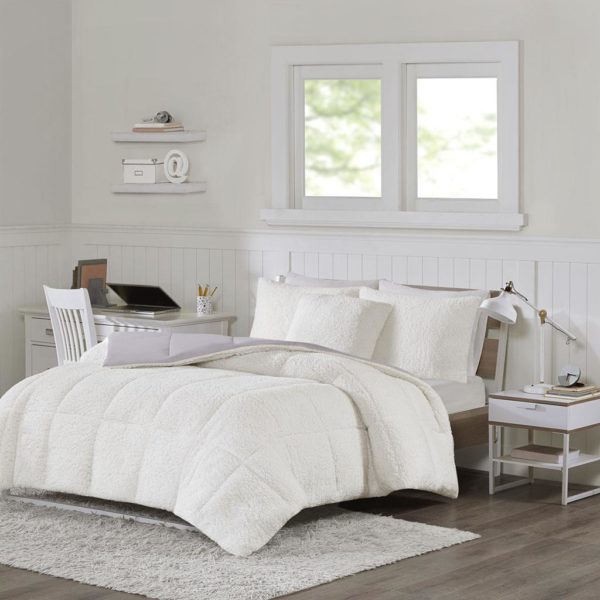 Jensen Reversible Sherpa to Softspun Flannel Comforter Mini Set - Image 2