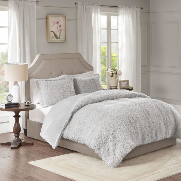 Nova Faux Mohair Reverse Faux Mink Comforter Set - Image 2