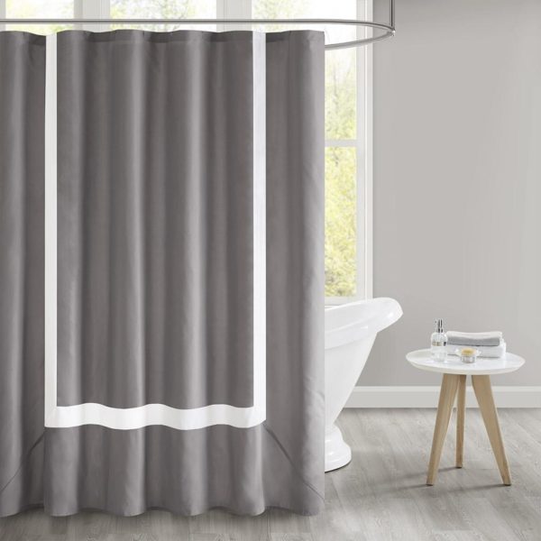 Carroll Pieced Border Shower Curtain with Liner